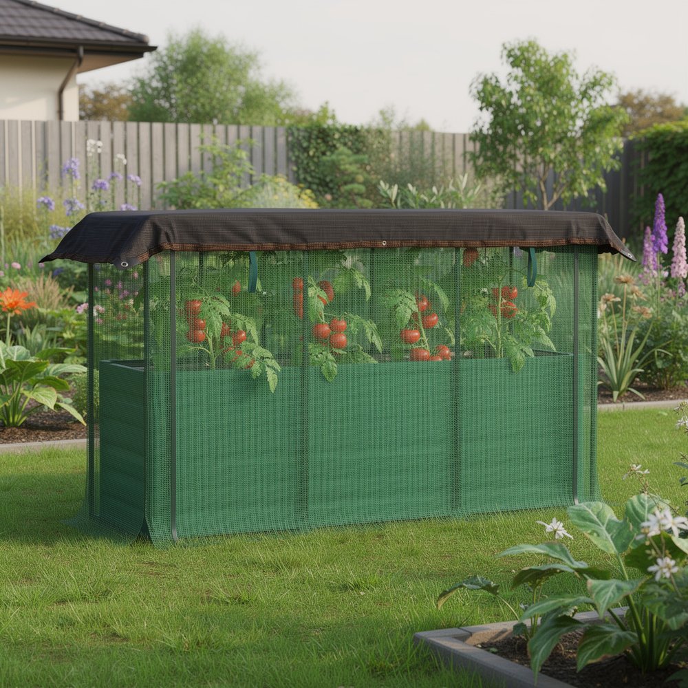 43" X 73" Green Steel Rectangular Planter Box — view 3