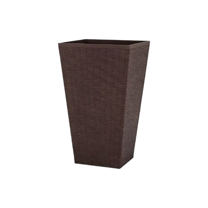 Set of Three Brown Recycled Plastic Rectangular Planter Box