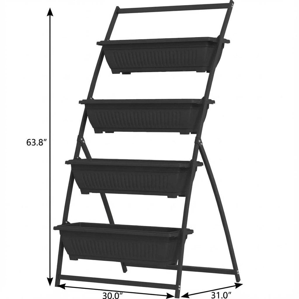 64" X 30" Black Recycled Plastic Rectangular Planter Box — view 5