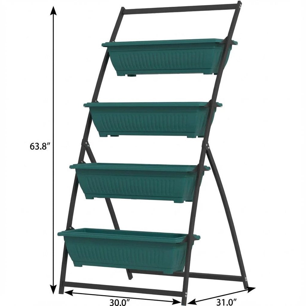 64" X 30" Green Recycled Plastic Rectangular Planter Box — view 5