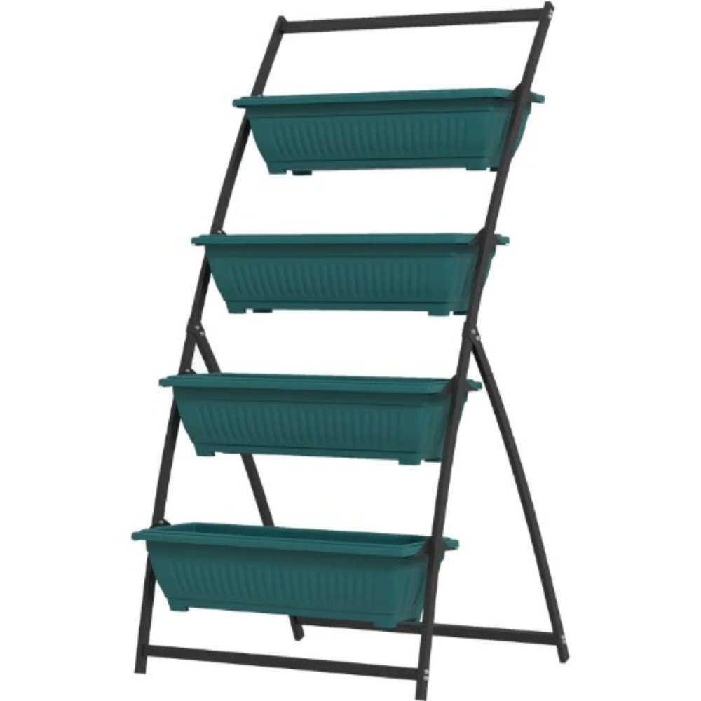 64" X 30" Green Recycled Plastic Rectangular Planter Box — view 1