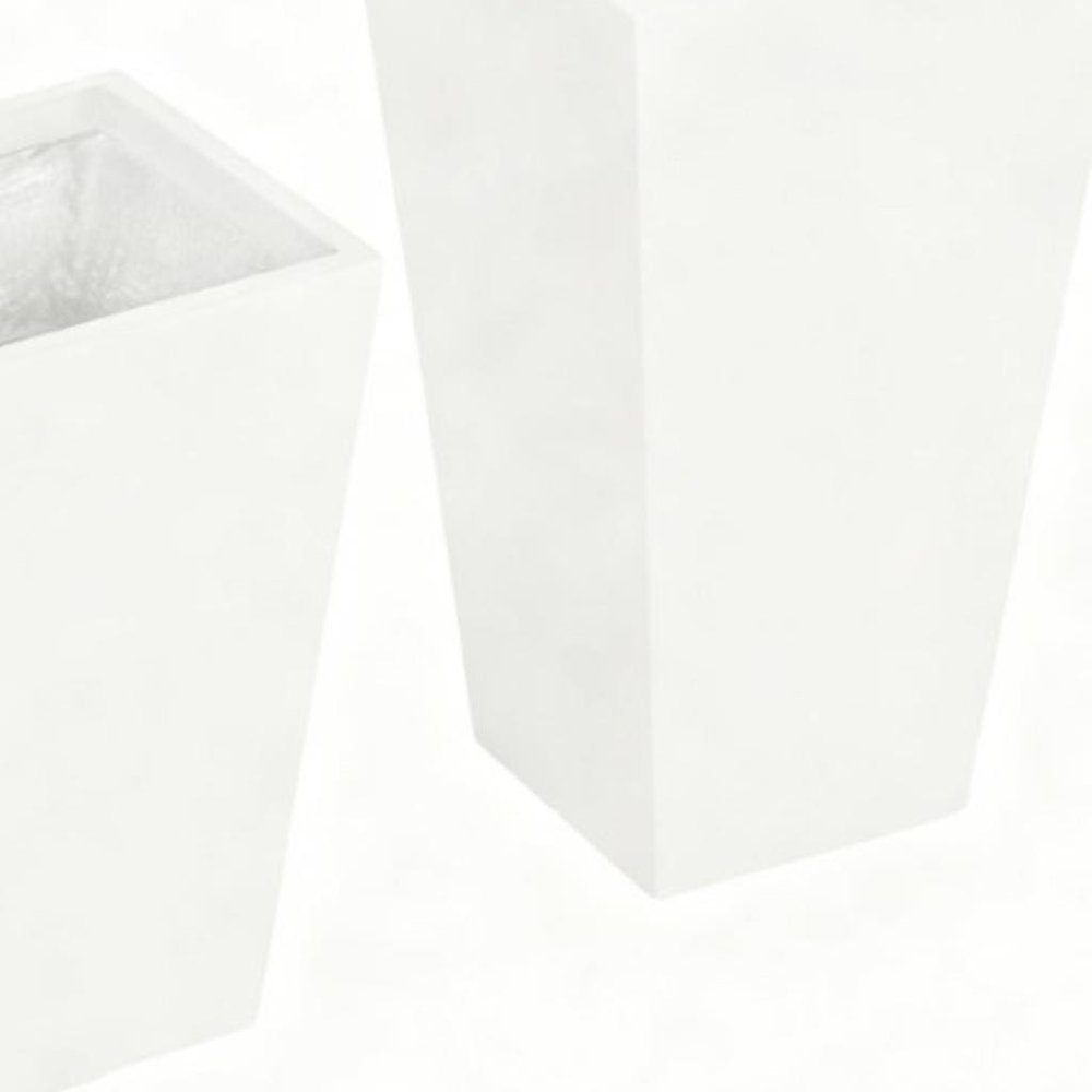 Set of Two White Magnesium Oxide Rectangular Planter Box — view 2