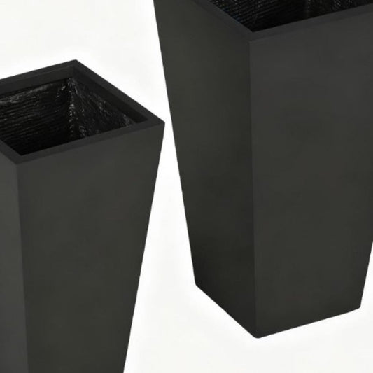 Set of Two Black Magnesium Oxide Rectangular Planter Box