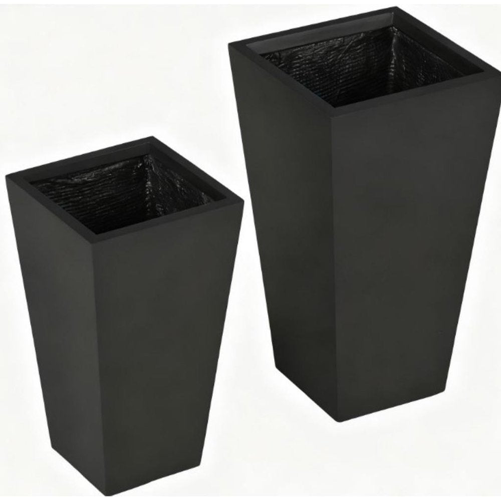 Set of Two Black Magnesium Oxide Rectangular Planter Box — view 3