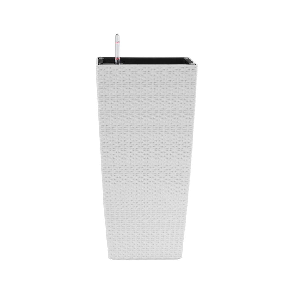 Set of Two White Recycled Plastic Rectangular Self Watering Planter Box — view 1