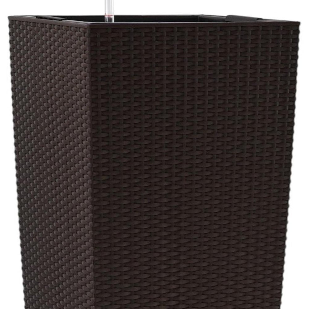 30" X 15" Brown Recycled Plastic Rectangular Self Watering Planter Box — view 4