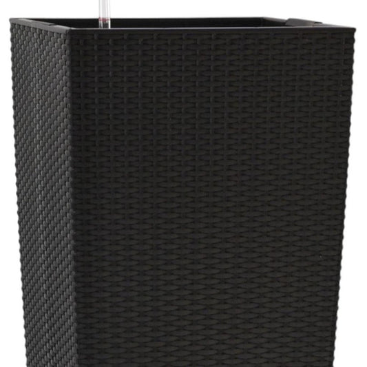 30" X 15" Black Recycled Plastic Rectangular Self Watering Planter Box