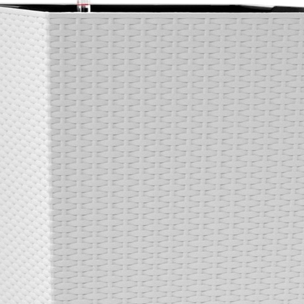 30" X 15" White Recycled Plastic Rectangular Self Watering Planter Box — view 5