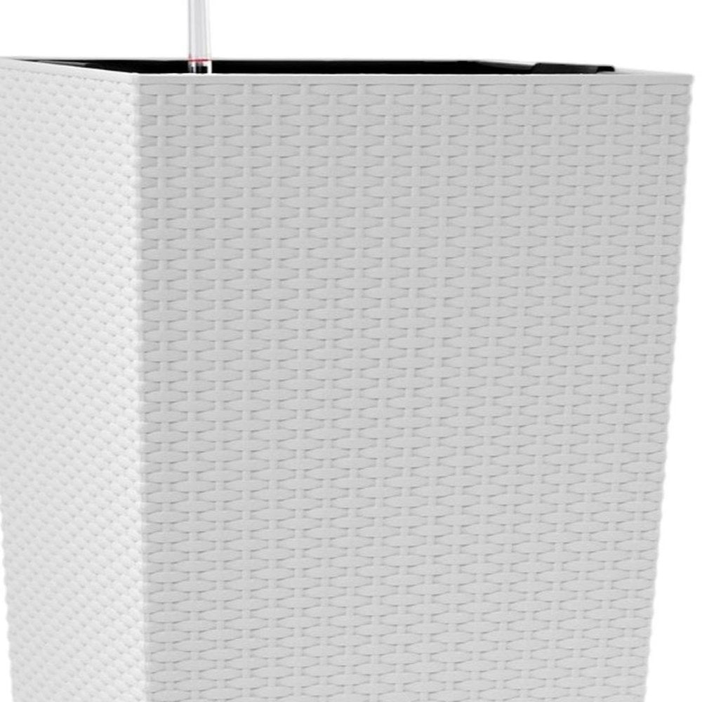30" X 15" White Recycled Plastic Rectangular Self Watering Planter Box — view 3