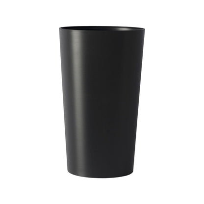 Set of Two Black Heavy Duty Plastic Cylindrical Planter Pots