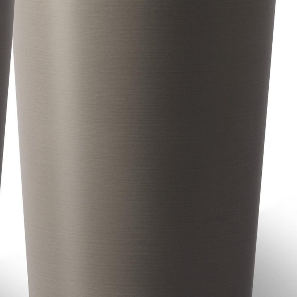 Set of Two Brown Heavy Duty Plastic Cylindrical Planter Pots — view 6