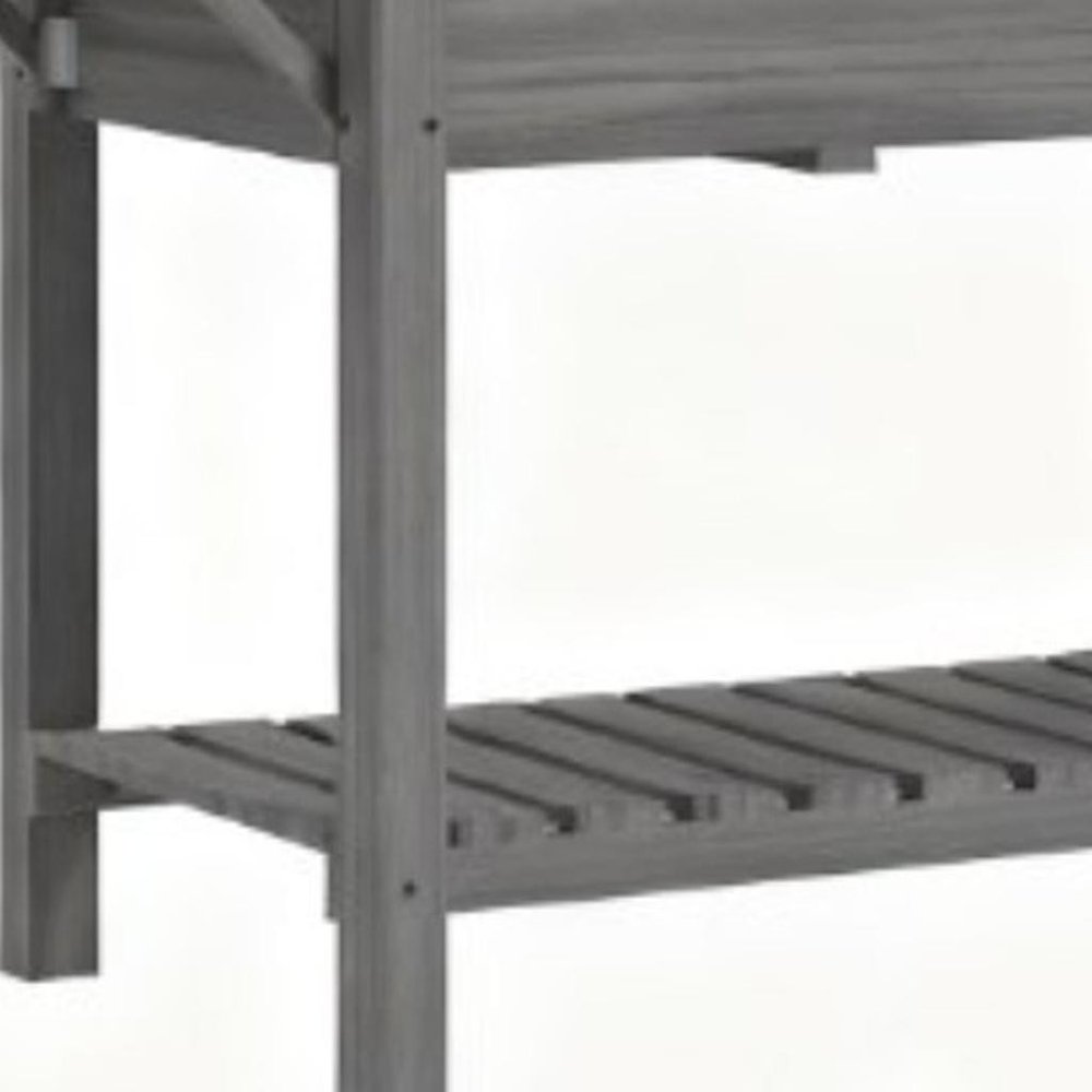 31" X 82" Light Gray Wood Rectangular Planter Box — view 2