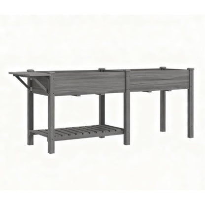 31" X 82" Light Gray Wood Rectangular Planter Box