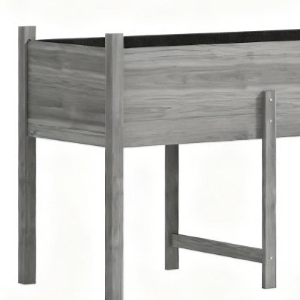 32" X 89" Light Gray Wood Rectangular Planter Box — view 3