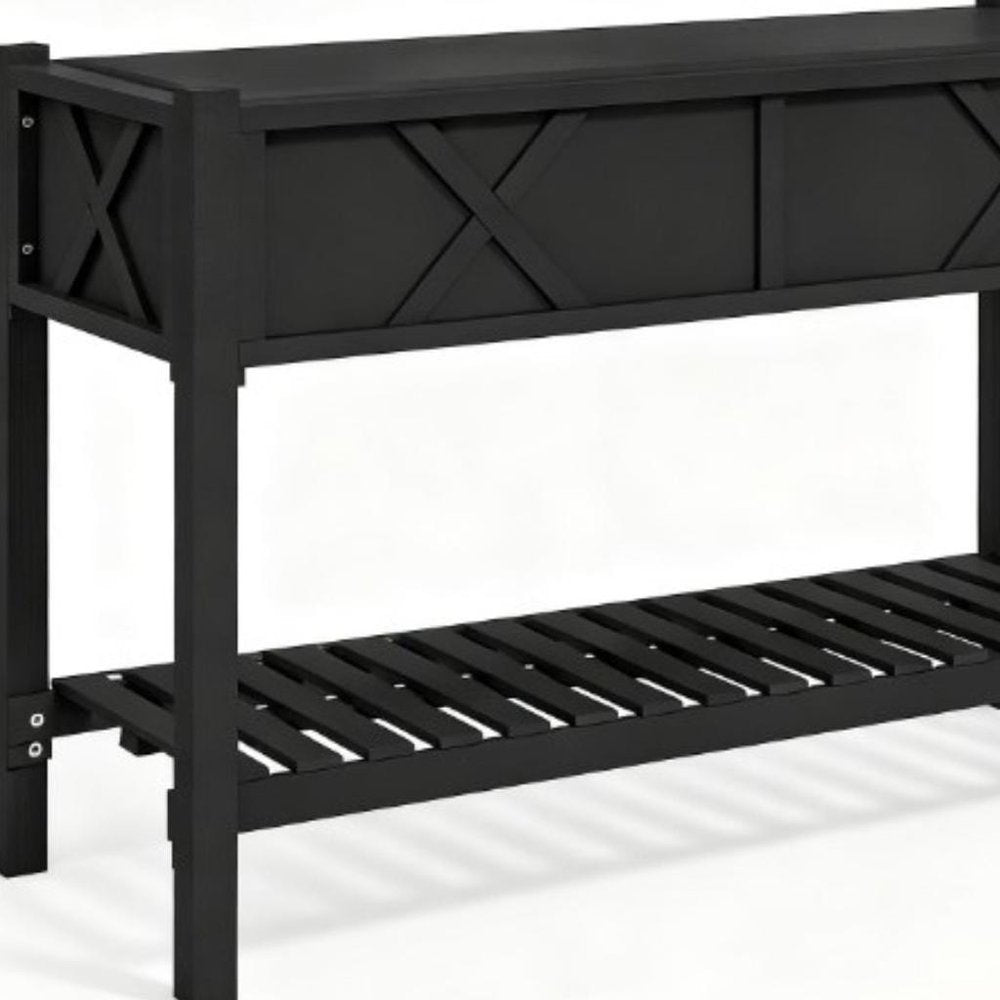 32" X 47" Black Wood Rectangular Planter Box — view 3