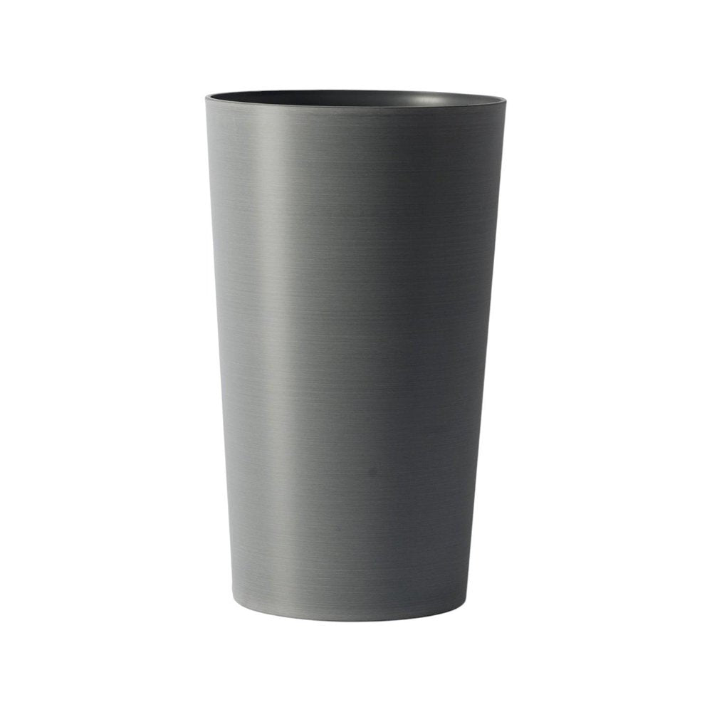 Set of Two Light Gray Heavy Duty Plastic Cylindrical Planter Pots — view 6