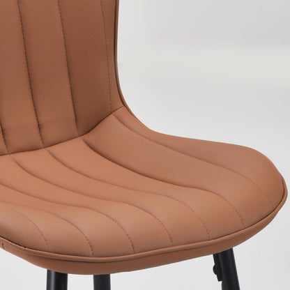 Set of Two 27" Brown And Black Faux Leather And Metal Low Back Counter Height Bar Chairs HomeRoots