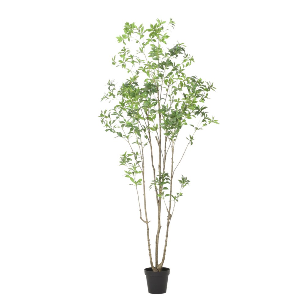 95" Green Artificial In Cylindrical Black Pot — view 1