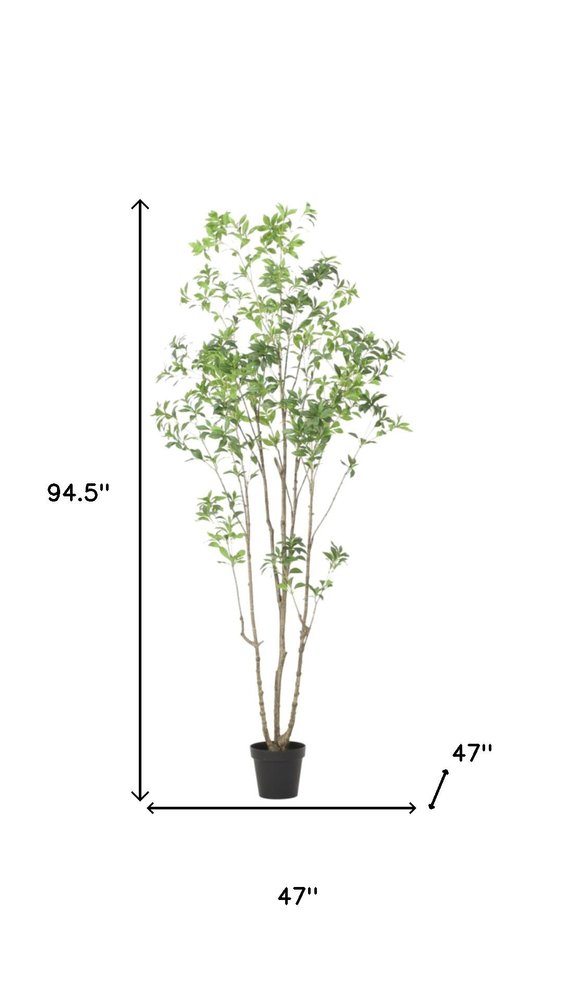 95" Green Artificial In Cylindrical Black Pot — view 4