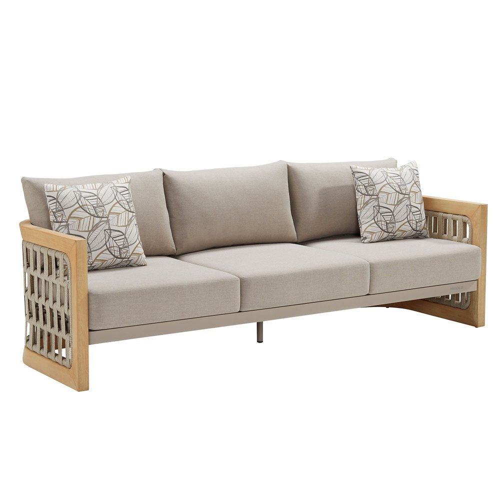 Four Piece Almond Outdoor Patio Set With Table — view 1
