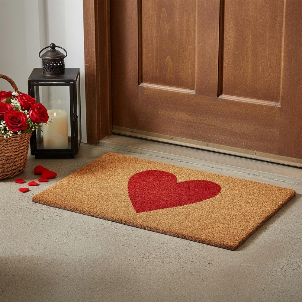 36" X 72" Brown And Red Heart Outdoor Coir Door Mat — view 14