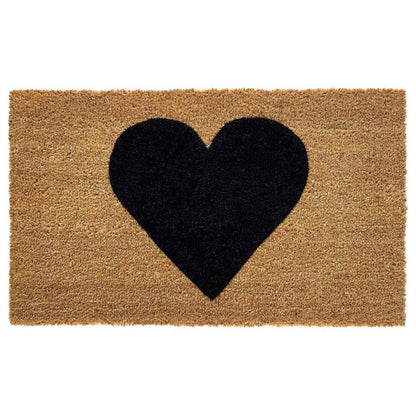 30" X 48" Brown And Black Heart Outdoor Coir Door Mat