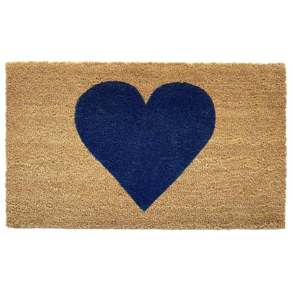 17" X 29" Brown And Dark Blue Heart Outdoor Coir Door Mat — view 24