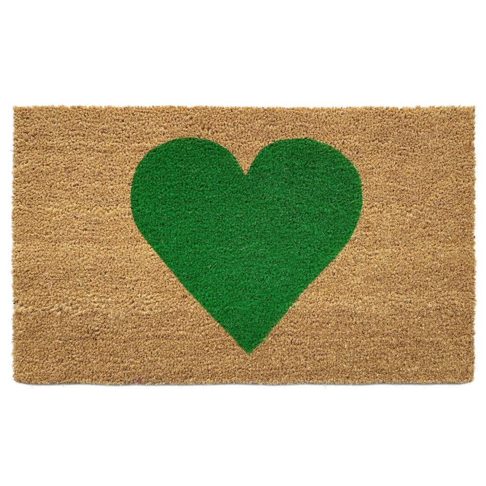 17" X 29" Brown And Green Heart Outdoor Coir Door Mat — view 17