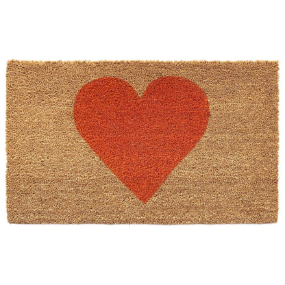 17" X 29" Brown And Orange Heart Outdoor Coir Door Mat HomeRoots