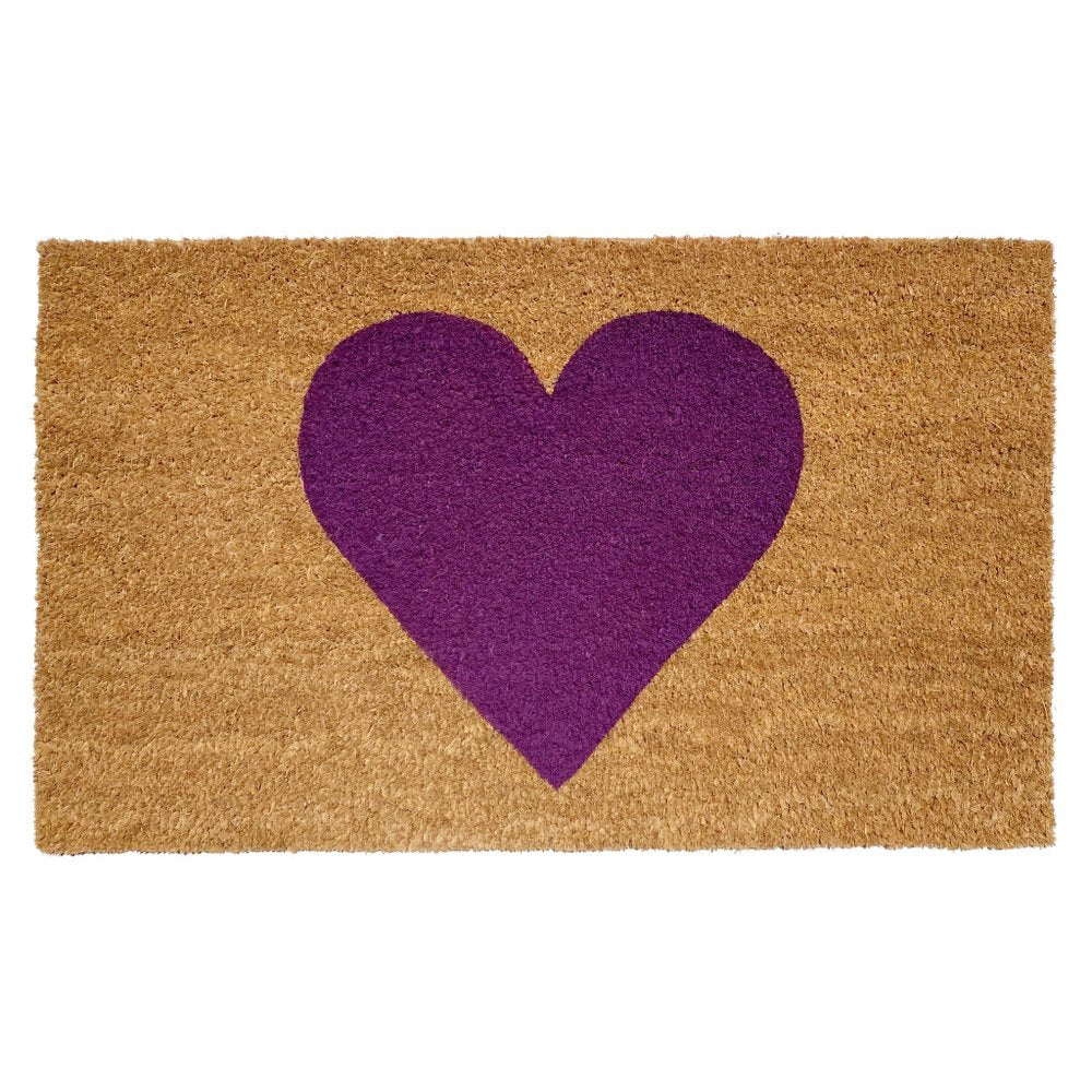 17" X 29" Brown And Purple Heart Outdoor Coir Door Mat — view 8