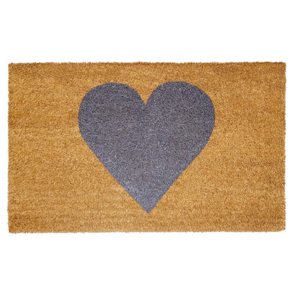 17" X 29" Brown And Gray Heart Outdoor Coir Door Mat HomeRoots