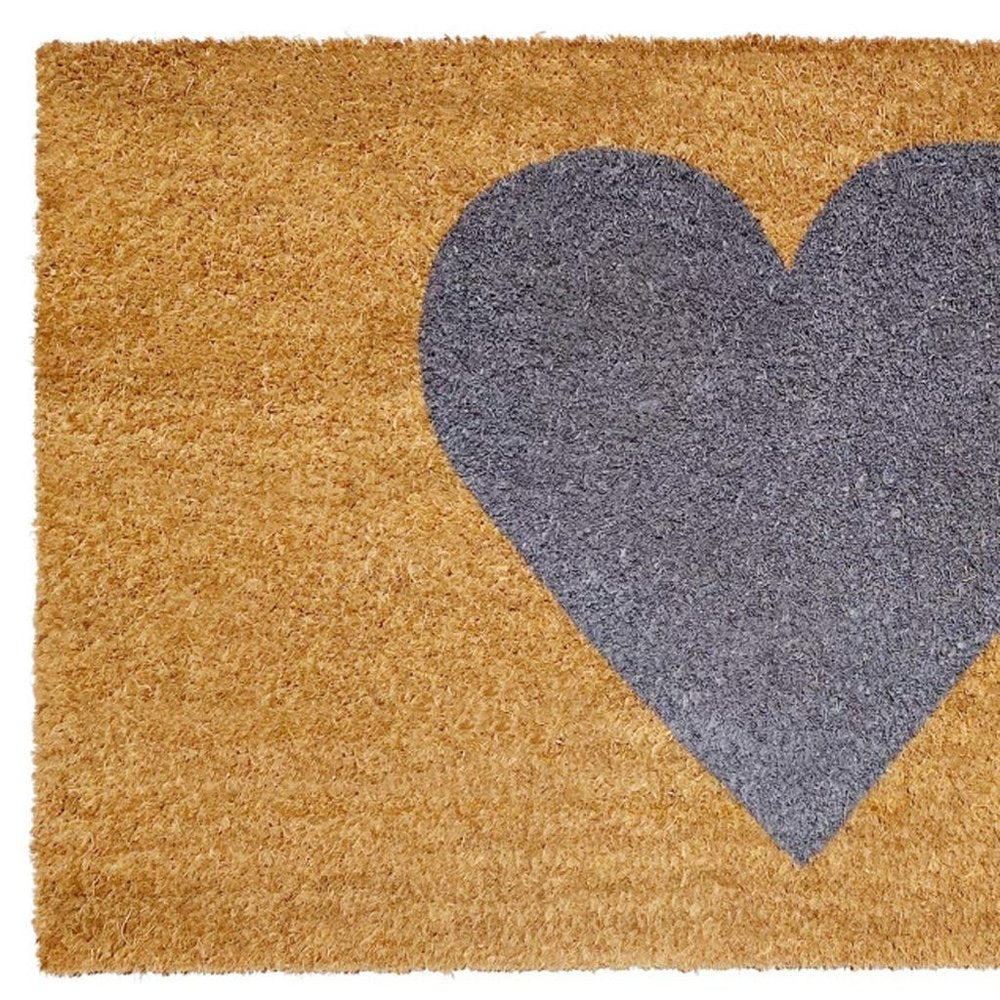 17" X 29" Brown And Gray Heart Outdoor Coir Door Mat — view 7