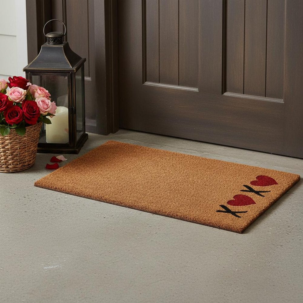 17" X 29" Brown Red And Black XOXO Outdoor Coir Door Mat — view 9