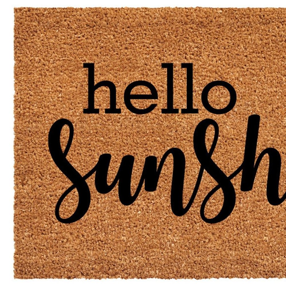 17" X 29" Brown And Black Hello Sunshine Outdoor Coir Door Mat — view 5