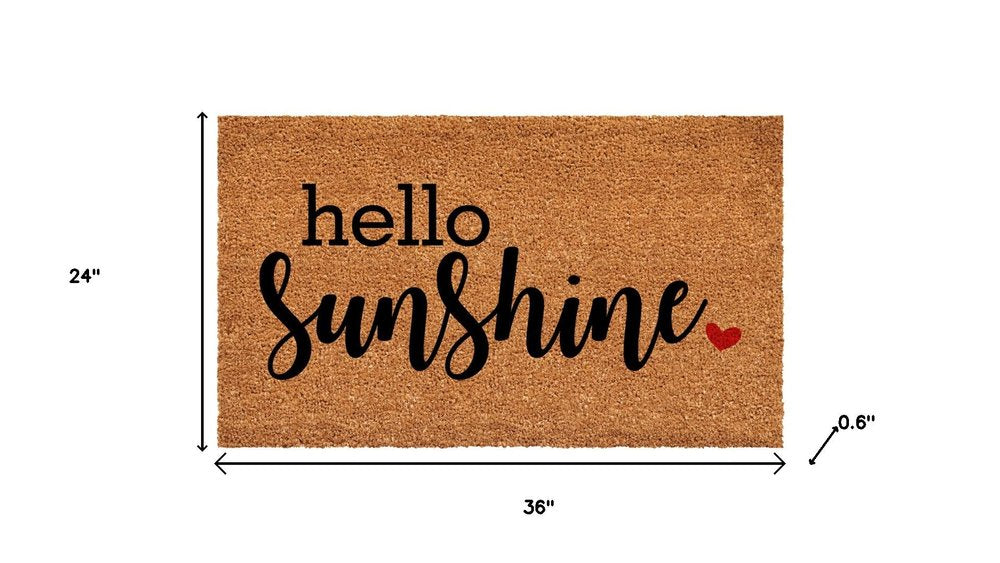 17" X 29" Brown And Black Hello Sunshine Outdoor Coir Door Mat — view 11
