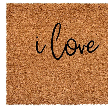 24" X 36" Brown Red And Black Love You Outdoor Coir Door Mat HomeRoots