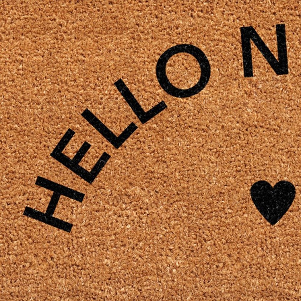 17" X 29" Brown And Black Hello New Day Outdoor Coir Door Mat — view 4