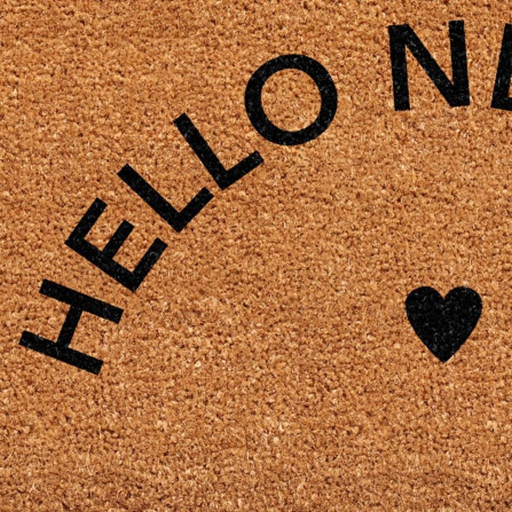 17" X 29" Brown And Black Hello New Day Outdoor Coir Door Mat — view 9