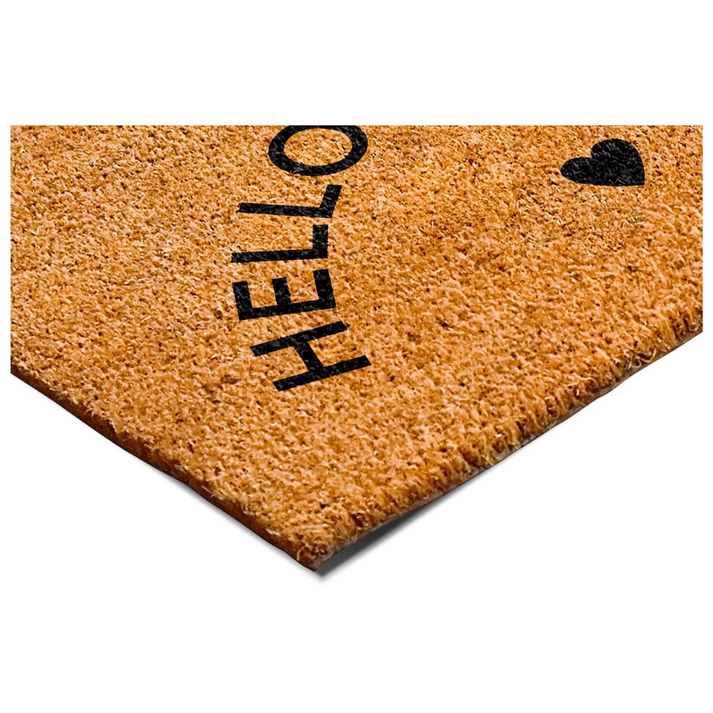 17" X 29" Brown And Black Hello New Day Outdoor Coir Door Mat HomeRoots