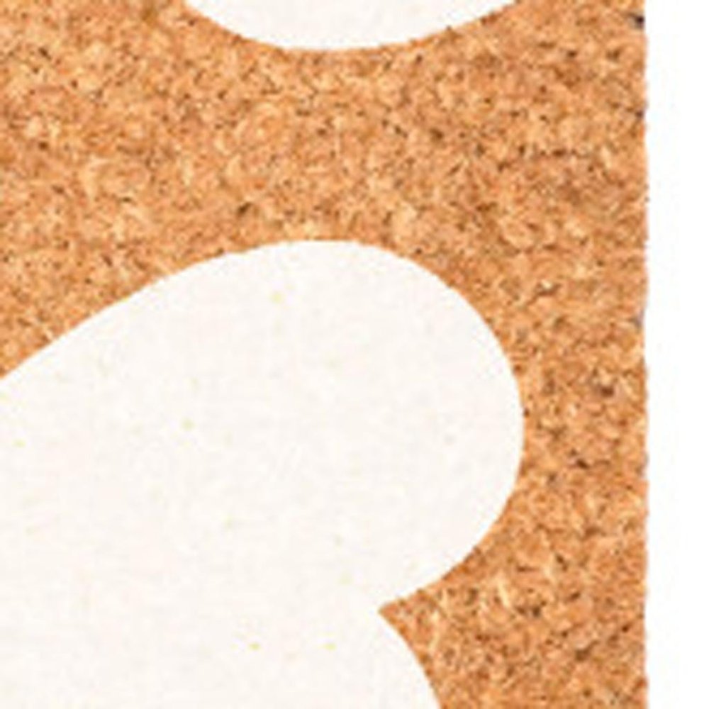 17" X 29" Brown And White Hearts Outdoor Coir Door Mat HomeRoots
