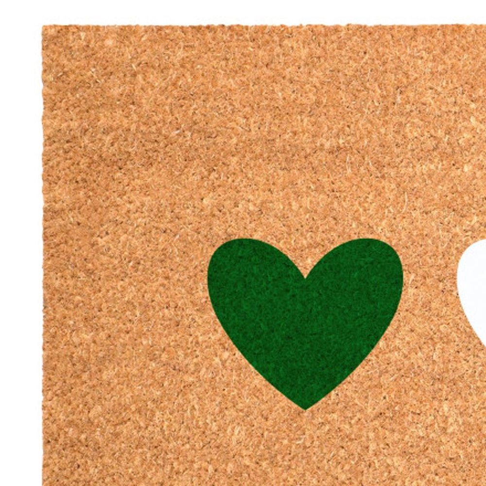 17" X 29" Brown Green White And Red Three Hearts Outdoor Coir Door Mat — view 10