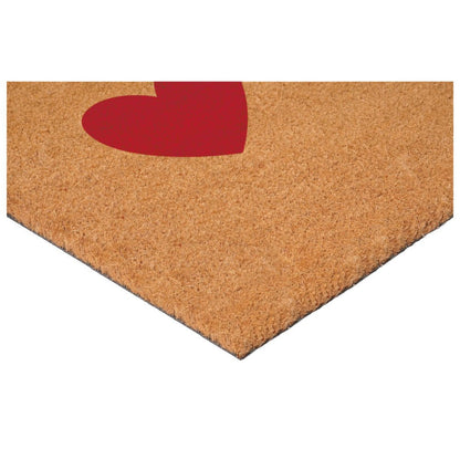 17" X 29" Brown Red White And Blue Three Hearts Outdoor Coir Door Mat HomeRoots