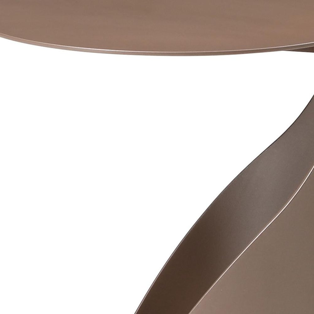 21" Gold Steel Round Pedestal End Table — view 8