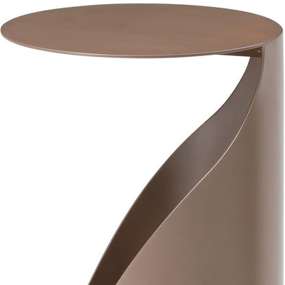 21" Gold Steel Round Pedestal End Table HomeRoots