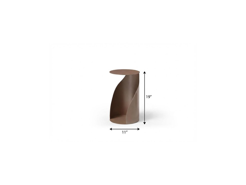 21" Gold Steel Round Pedestal End Table — view 10