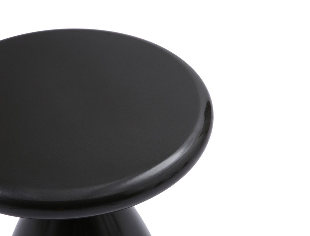 18" Black Steel Cinched High Waist Round Pedestal End Table — view 6