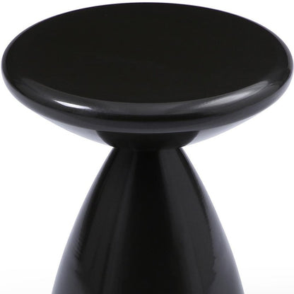 18" Black Steel Cinched High Waist Round Pedestal End Table HomeRoots