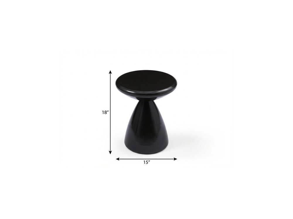 18" Black Steel Cinched High Waist Round Pedestal End Table HomeRoots