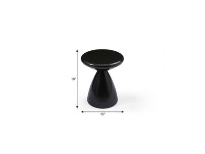 18" Black Steel Cinched High Waist Round Pedestal End Table HomeRoots