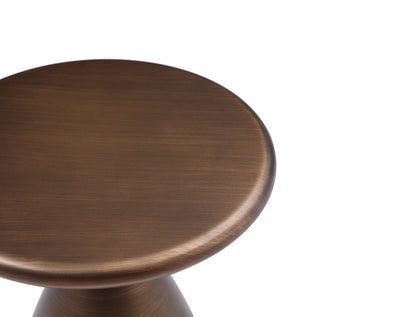 18" Black Steel Cinched High Waist Round Pedestal End Table HomeRoots